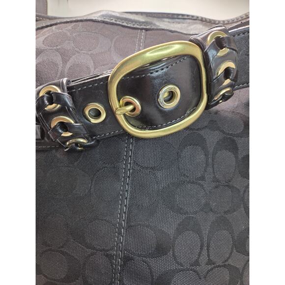 Coach Purse G0768-11438 BLEECKER Signature Series Leather Canvas Bucket Bag - Picture 6 of 16